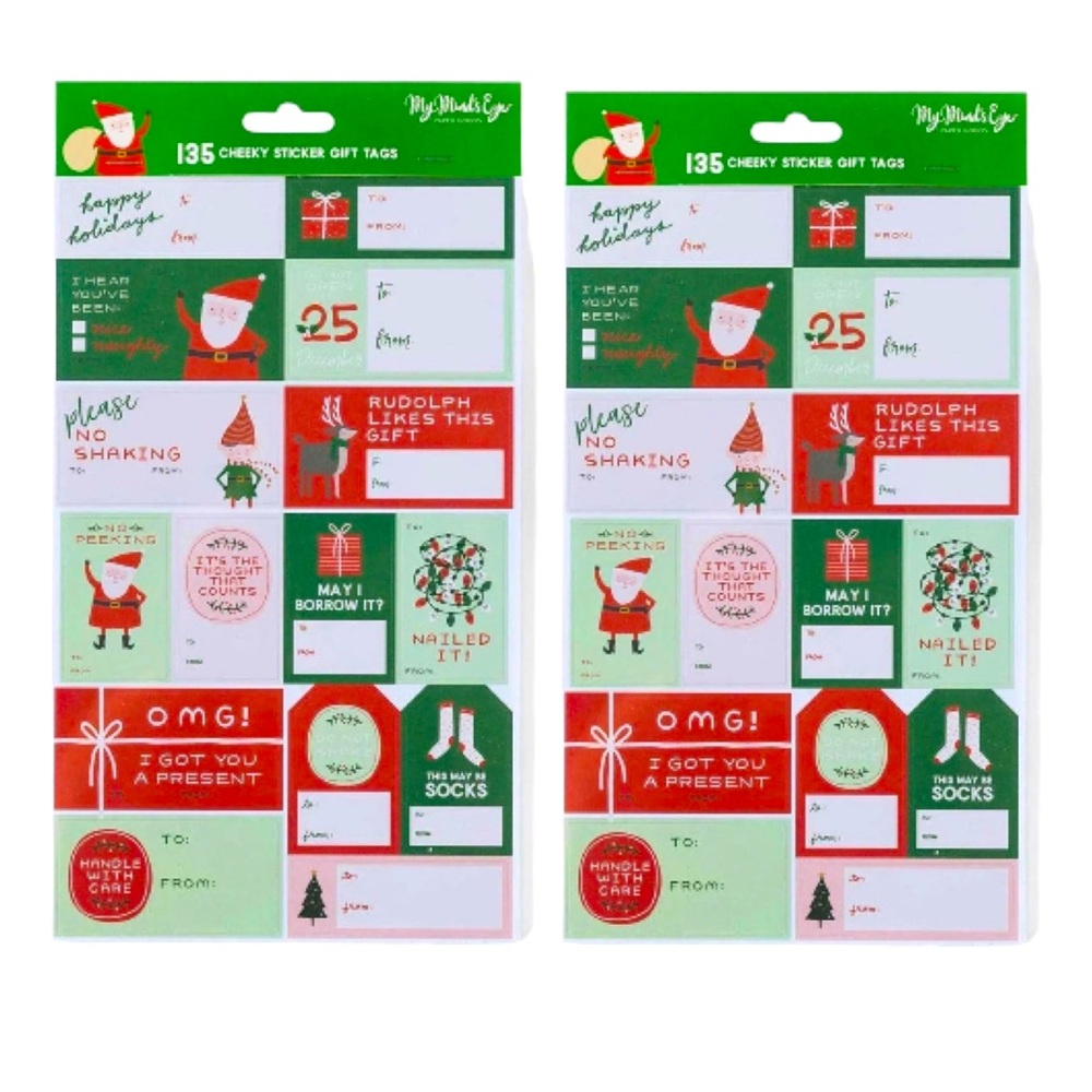 2 Packs 135 Christmas Sticker Gift Labels NWT